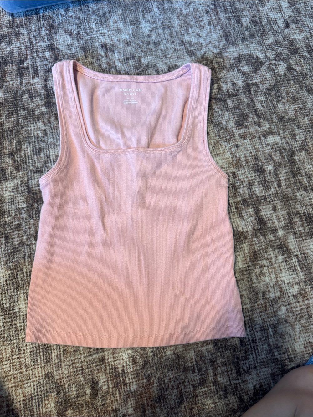American Eagle Outfitters Light Pink Ribbed Square Neck Tank